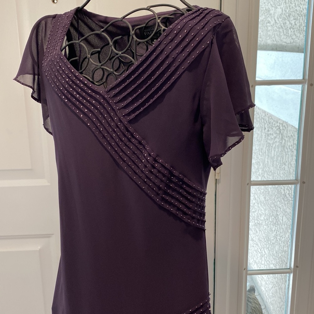 Adrianna Papell Plum Formal Dress. Ladies Size 4 - Picture 6 of 12